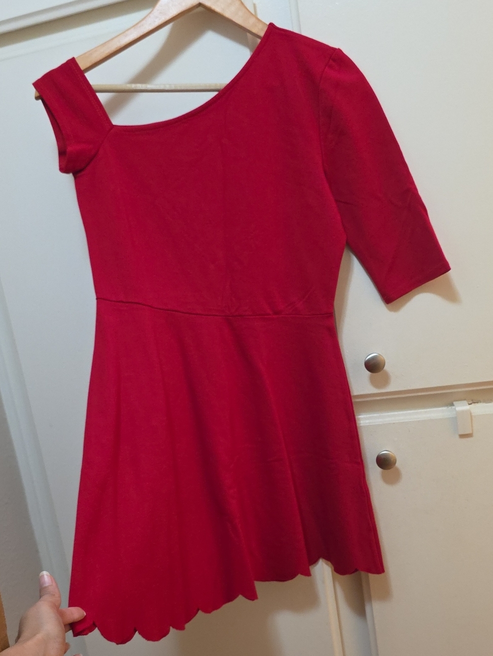 The Vanity Room Red One-Shoulder Fit & Flare Dress